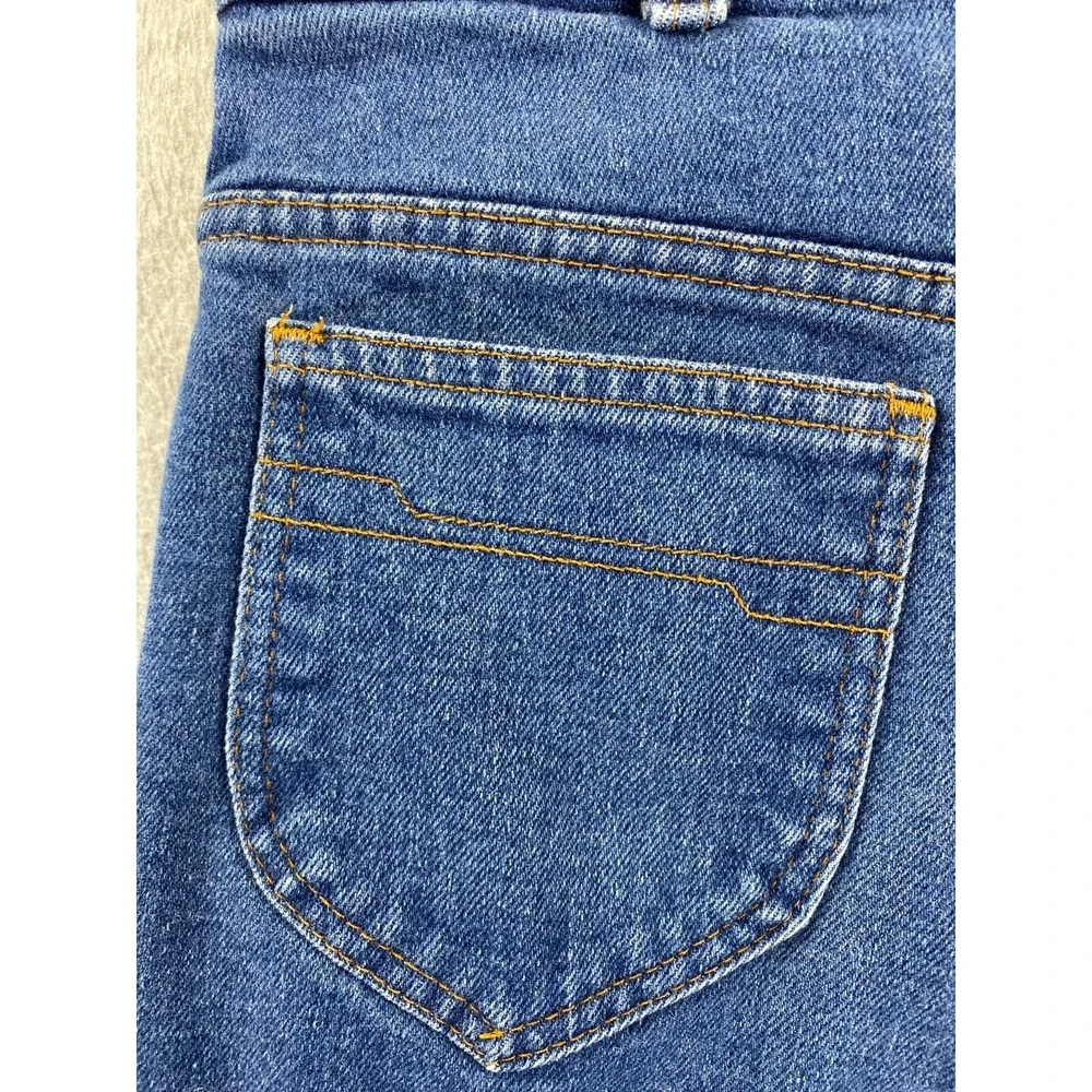 Vintage Levi's With‎ A Skosh Orange Tab Mens Sz 34x25 Blue Leather Pocket Patch